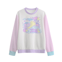 ♡ lumina love x diccha moon party cotton sweatshirt - white ♡