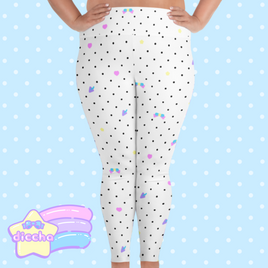 ♡ fancy polka dots plus size leggings ♡