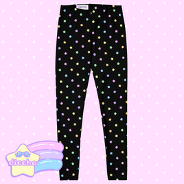 ♡ rainbow stars leggings - black ♡