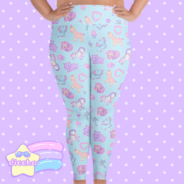 ♡ zoo pets plus size leggings - blue ♡