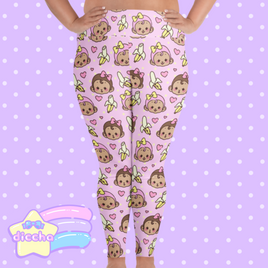 ♡ hungry monke plus size leggings - pink ♡