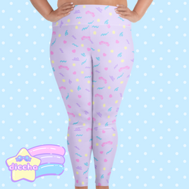 ♡ cutie squiggles plus size leggings - purple ♡