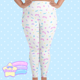 ♡ cutie squiggles plus size leggings - white ♡