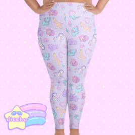♡ zoo pets plus size leggings - purple ♡
