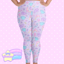 ♡ sea pets plus size leggings - purple ♡
