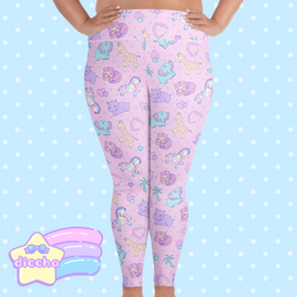 ♡ zoo pets plus size leggings - pink ♡