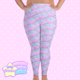 ♡ pastel rainbow plus size leggings ♡