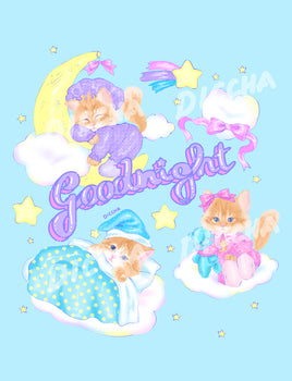 ♡ goodnight kitties art print PREORDER ♡