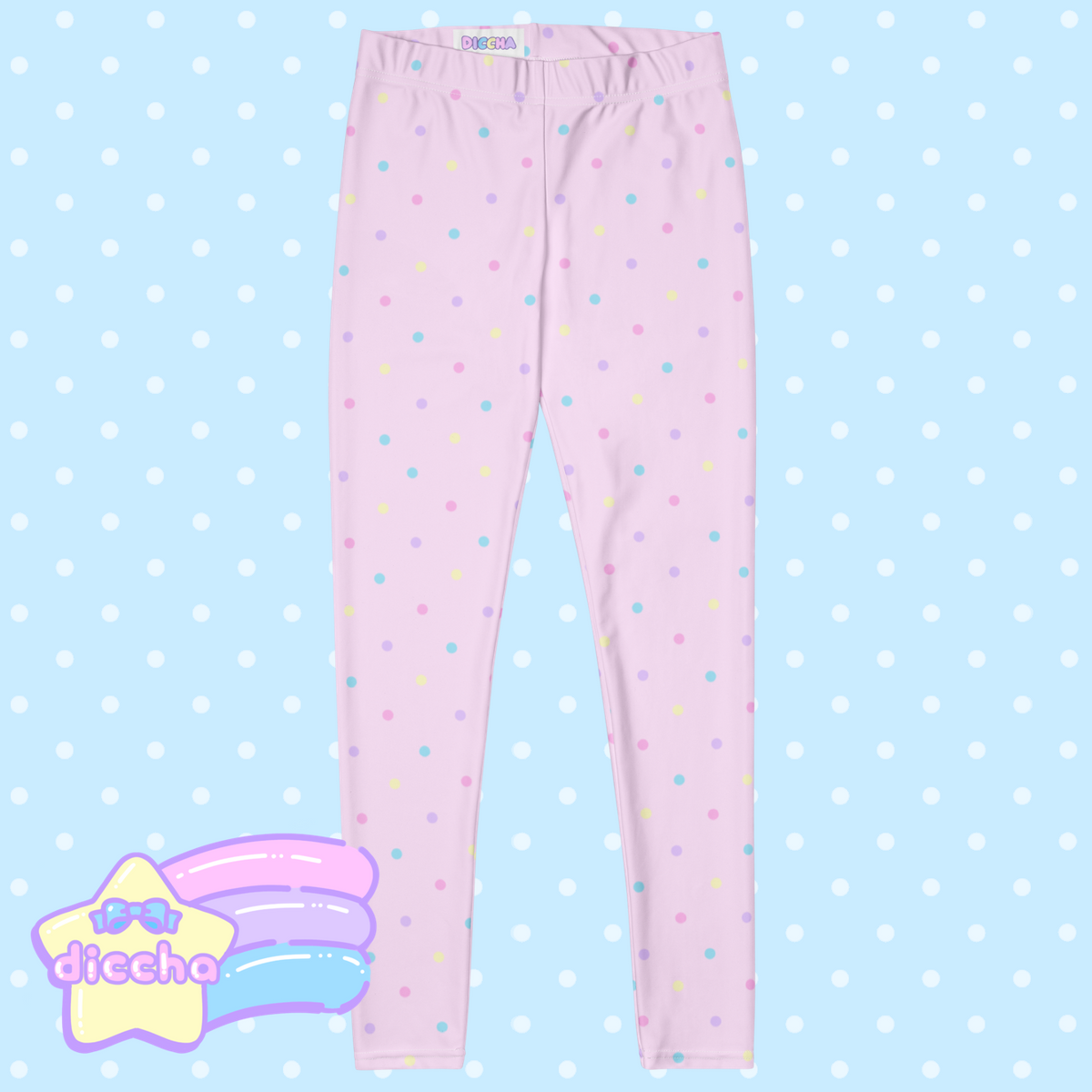 colorful polka dot leggings - pink ♡| diccha