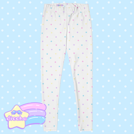 ♡ colorful polka dot leggings - white ♡
