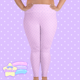 ♡ sweet polka dot plus size leggings - pink ♡