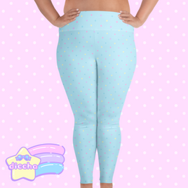 ♡ colorful polka dot plus size leggings - blue ♡