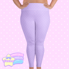 ♡ sweet polka dot plus size leggings - purple ♡