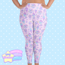 ♡ ice cream pretties plus size leggings - pink ♡