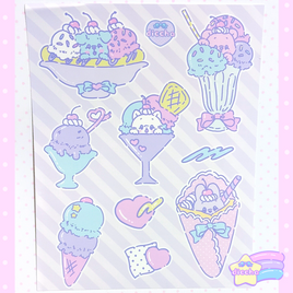 ♡ ice cream pretties sticker sheet ♡