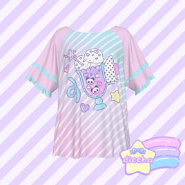 ♡ panda soda frilly top ♡