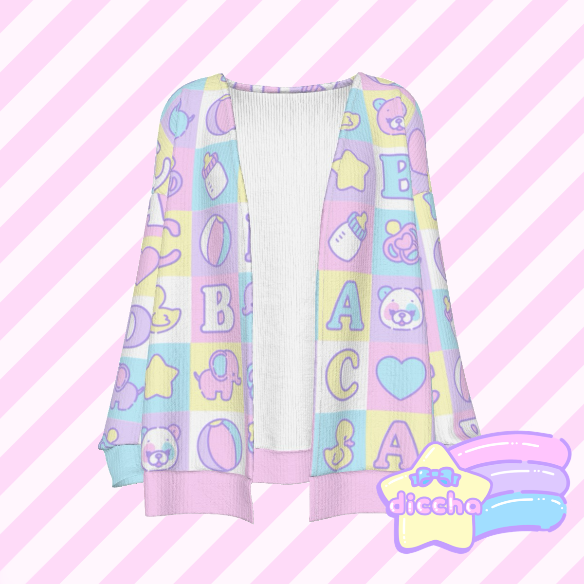All-Over Print Women's Imitation Knitted Cardigan| diccha