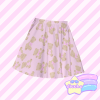 
              ♡ sweet bears skater skirt - pink x beige ♡
            