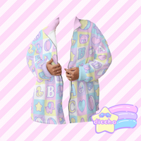 
              ♡ alphabet block fuzzy jacket ♡
            