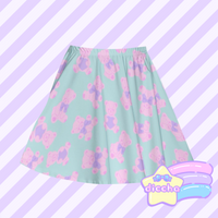 
              ♡ sweet bears skater skirt - blue x pink ♡
            