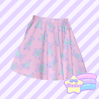 
              ♡ sweet bears skater skirt - pink x lilac ♡
            