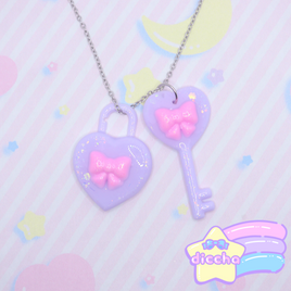 ♡  key n lock heart necklace ♡