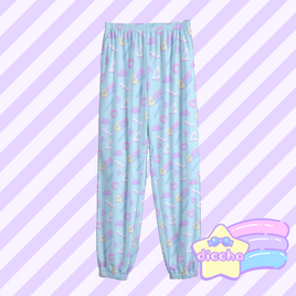 ♡ fancy squiggles sweatpants - blue ♡