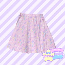 ♡ fancy squiggles skirt - pink ♡