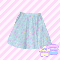 
              ♡ fancy squiggles skater skirt - blue ♡
            