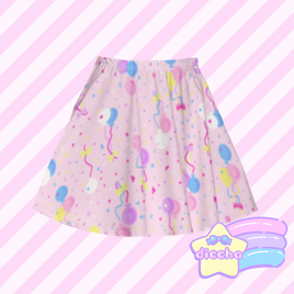 ♡ party balloons skater skirt ♡