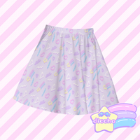 
              ♡ cutie squiggles skater skirt - lilac ♡
            