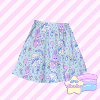 
              ♡ lambs n bunnies skater skirt - blue ♡
            