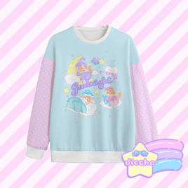 ♡ goodnight kitties sweatshirt - blue ♡