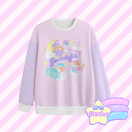 ♡ goodnight kitties sweatshirt - pink ♡