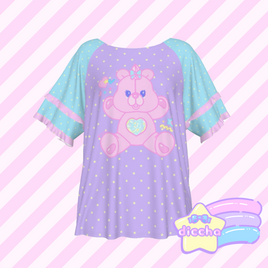 ♡ sparkle bear frilly top - lilac ♡