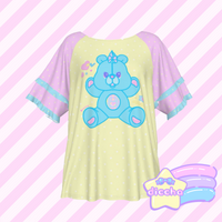 
              ♡ sparkle bear frilly top - yellow ♡
            