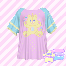 ♡ sparkle bear frilly tee - pink ♡