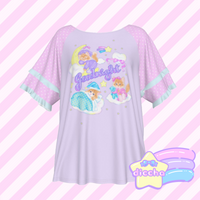 
              ♡ goodnight kitties frilly top - lilac ♡
            