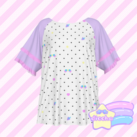 
              ♡ polka dot frilly top ♡
            