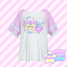 ♡ shooting star frilly top ♡