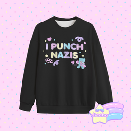 ♡ i punch bad people sweatshirt - black ♡