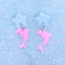 ♡ bubbly dolphins stud earrings 2 ♡