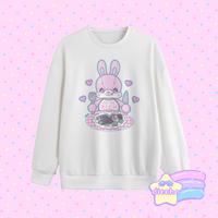 
              ♡ eat the rich sweatshirt - white ♡
            