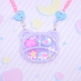 ♡ beary lunch shaker necklace ♡