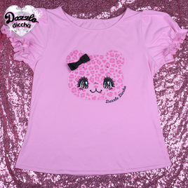 ❤︎⁠ leopard bear puff sleeve top - pink PREORDER ❤︎⁠