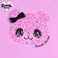 
              ❤︎⁠ leopard bear puff sleeve top - pink PREORDER ❤︎⁠
            