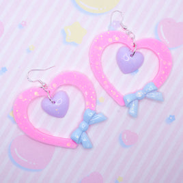 ♡ jumbo fancy heart earrings ♡