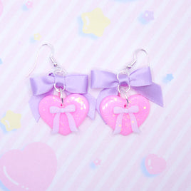 ♡ bow heart earrings 2 ♡
