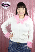 
              ❤︎⁠ leopard essentials cardigan - white x pink PREORDER ❤︎⁠
            