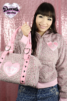 
              ❤︎⁠ leopard essentials hoodie - gray x pink PREORDER ❤︎⁠
            